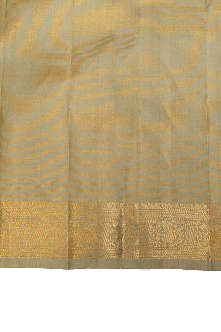 Tea green Vairaoosi pure Kanchipuram silk saree