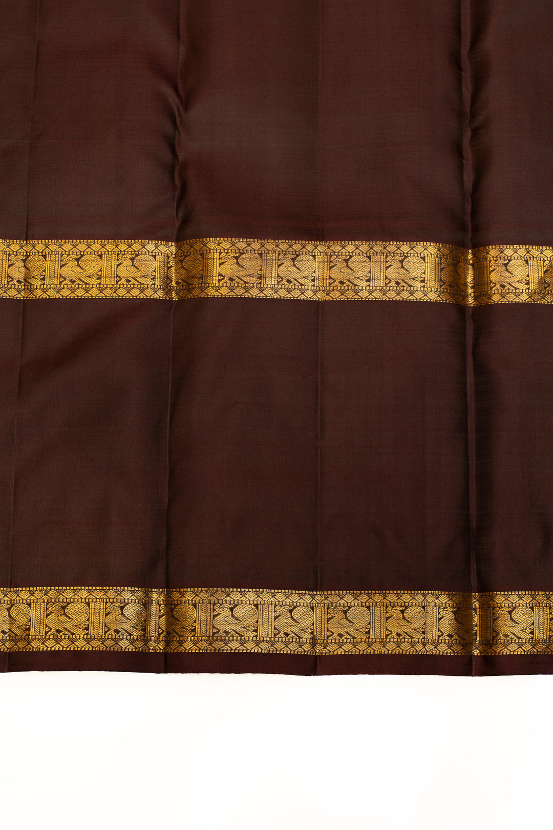 Rust orange and brown Vairaoosi pure Kanchipuram silk saree