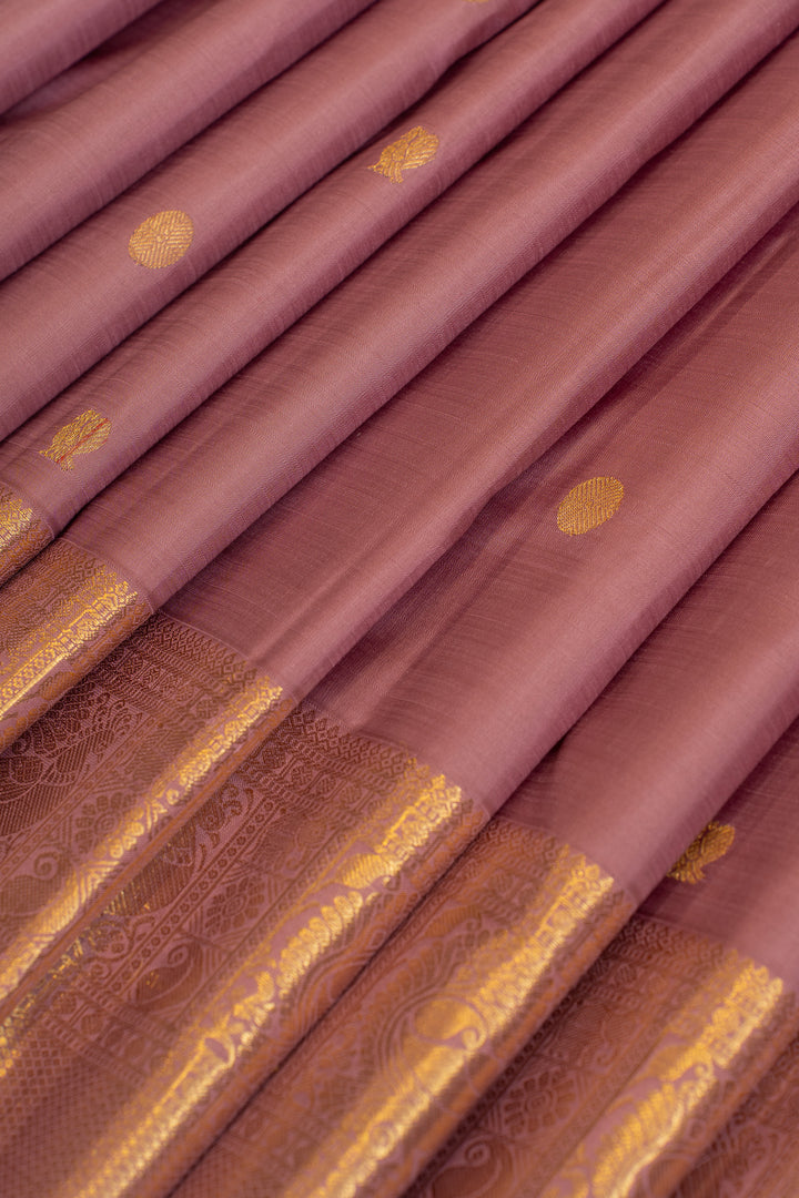 Mauve purple pastel pure Kanchipuram  silk saree
