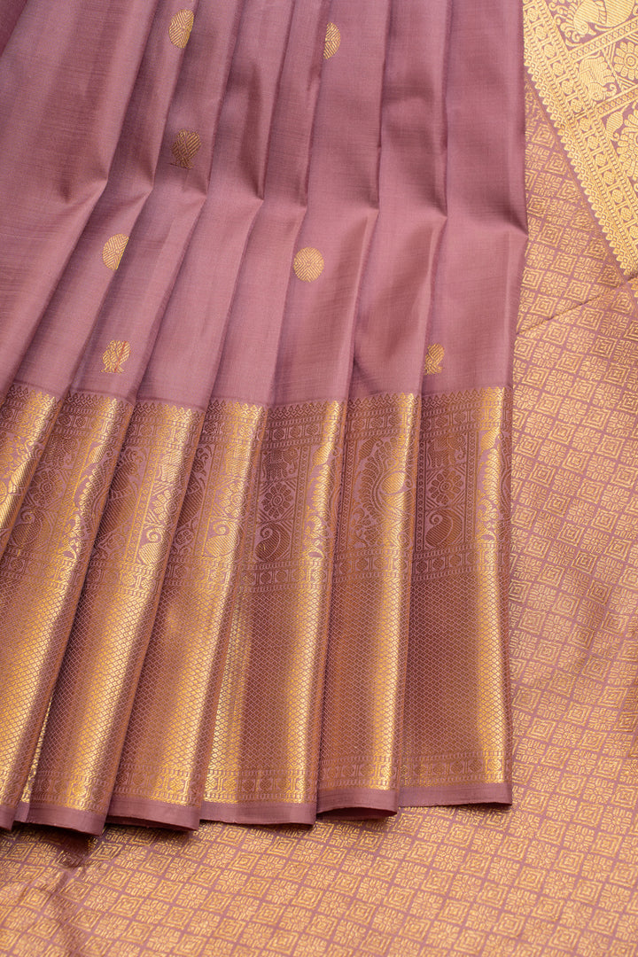 Mauve purple pastel pure Kanchipuram  silk saree