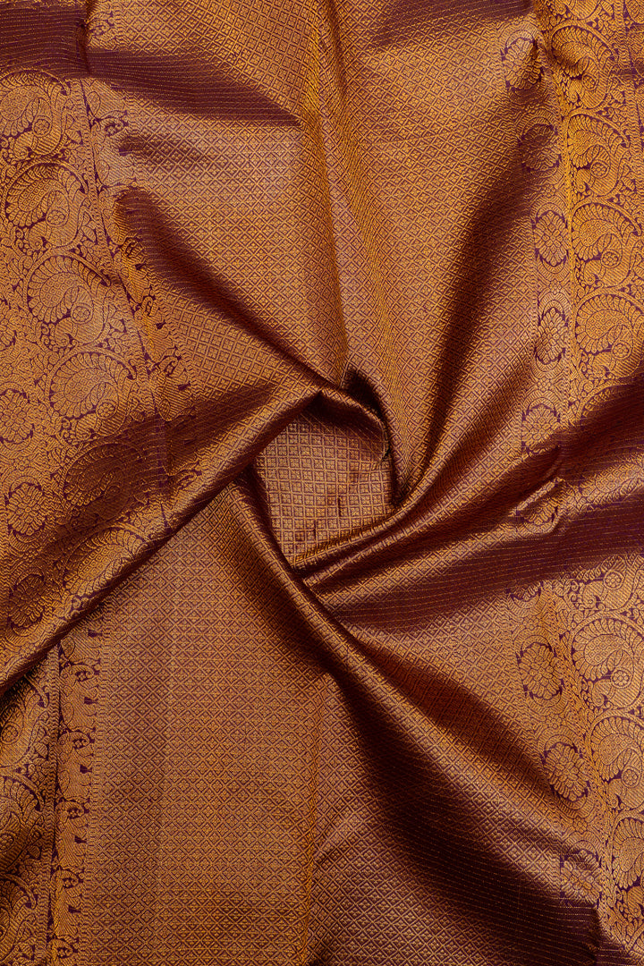 Ice blue and jamun Vairaoosi stripes pure Kanchipuram  silk saree