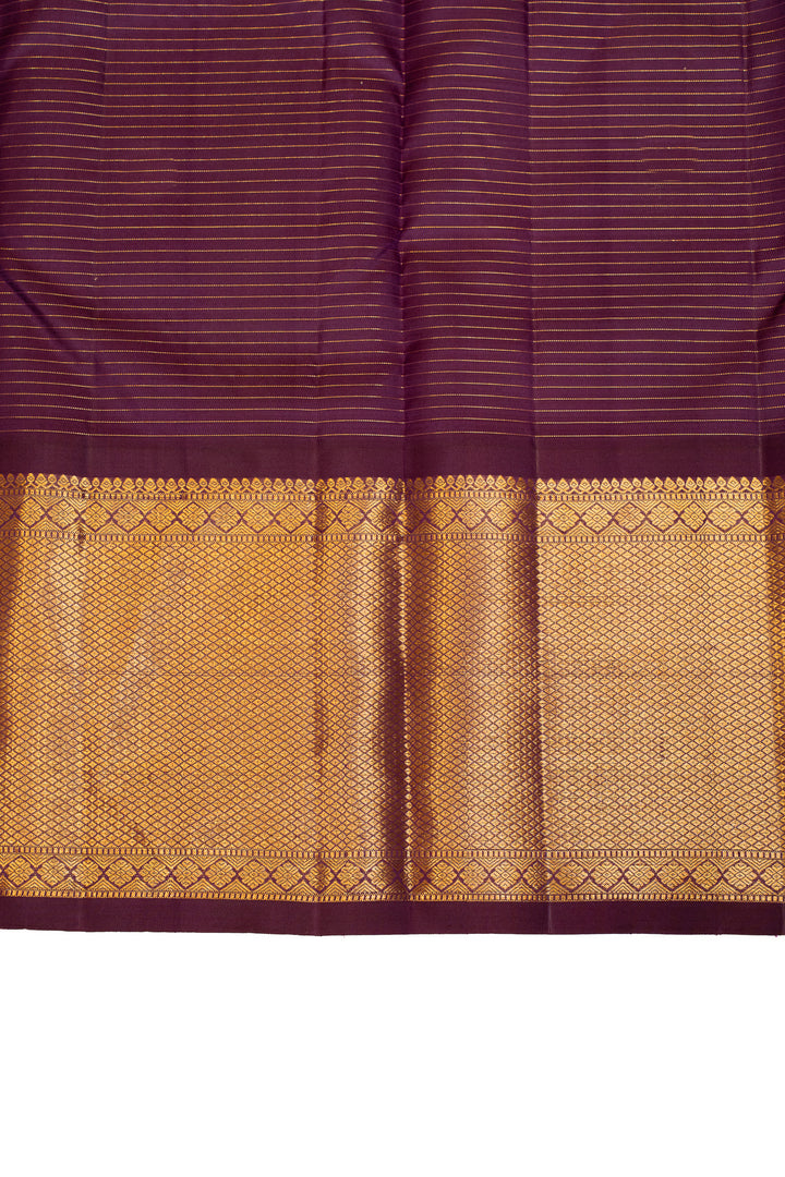 Ice blue and jamun Vairaoosi stripes pure Kanchipuram  silk saree