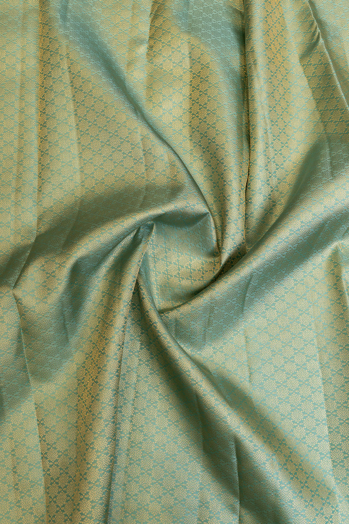 Pastel blue brocade pure Kanchipuram  silk saree