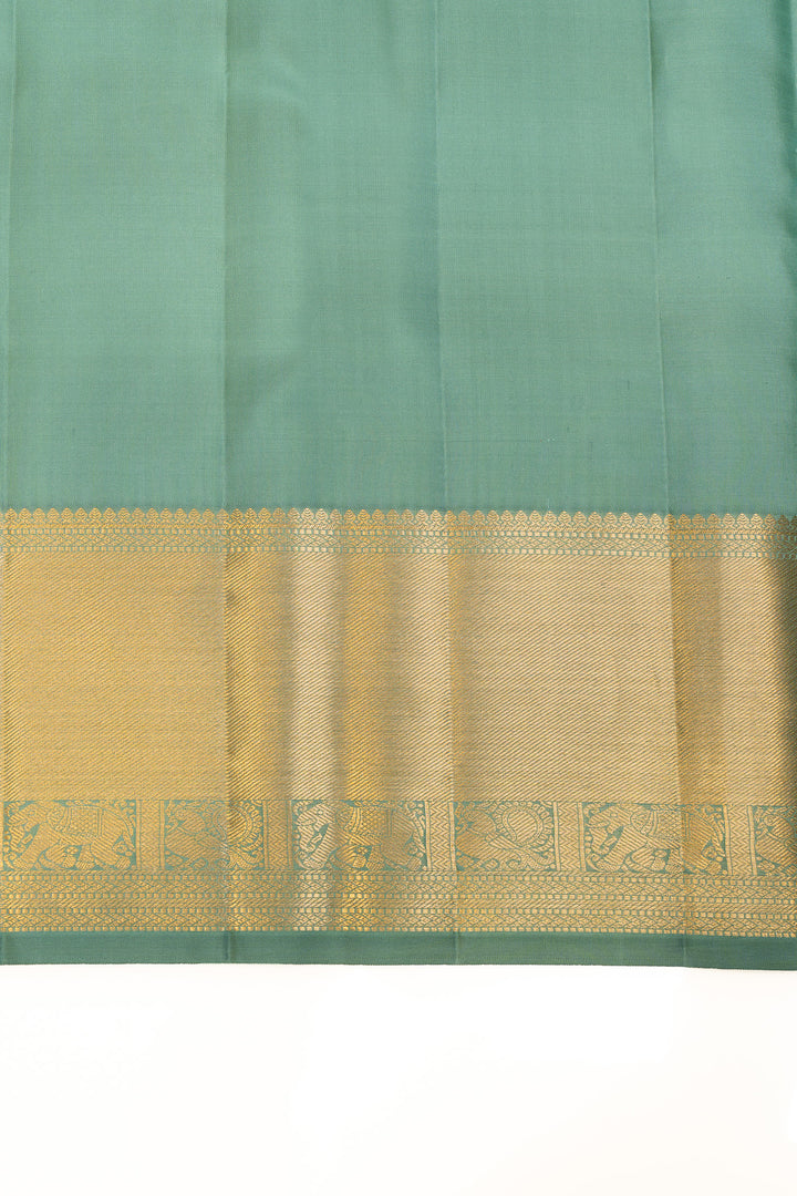 Pastel blue brocade pure Kanchipuram  silk saree