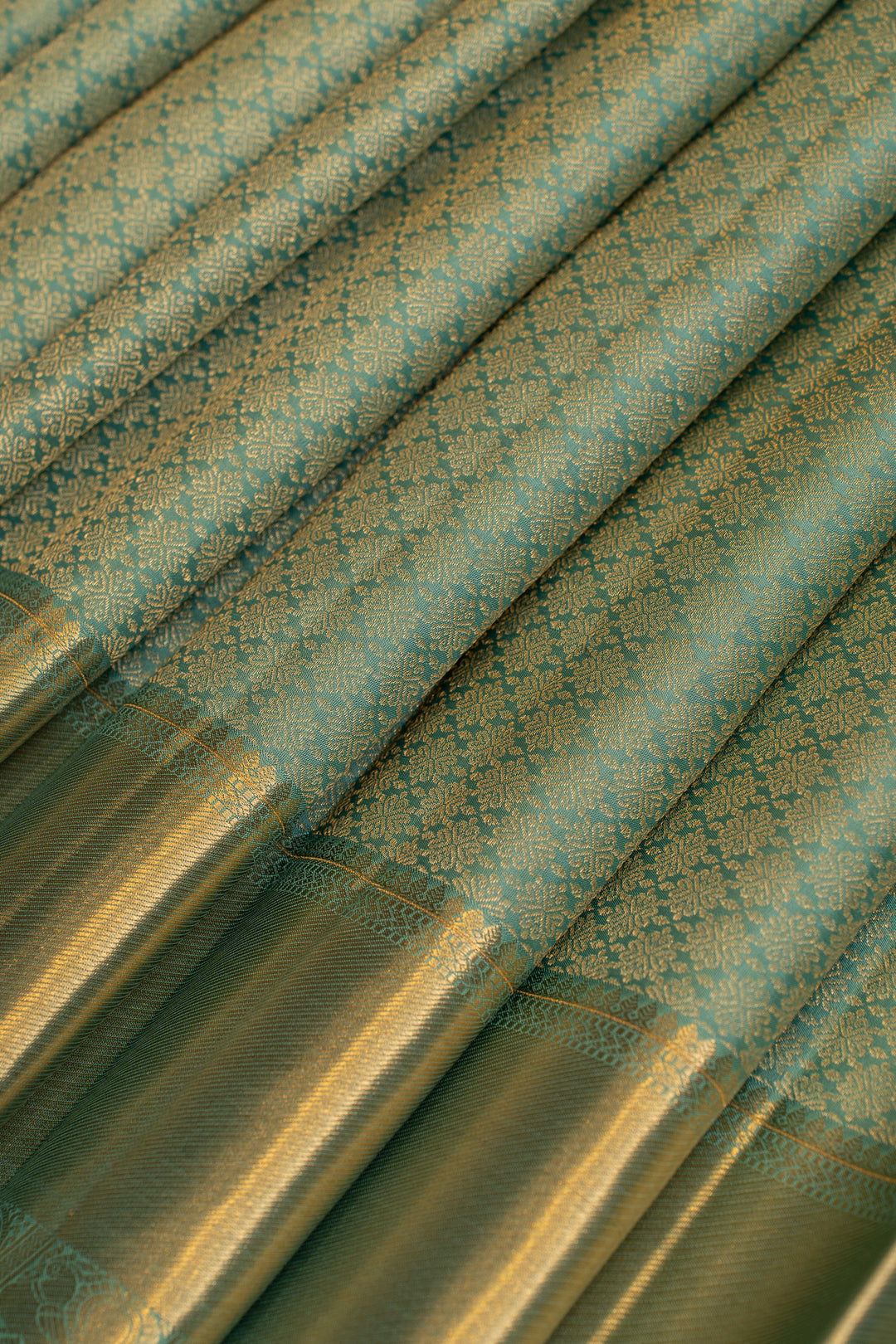 Pastel blue brocade pure Kanchipuram  silk saree