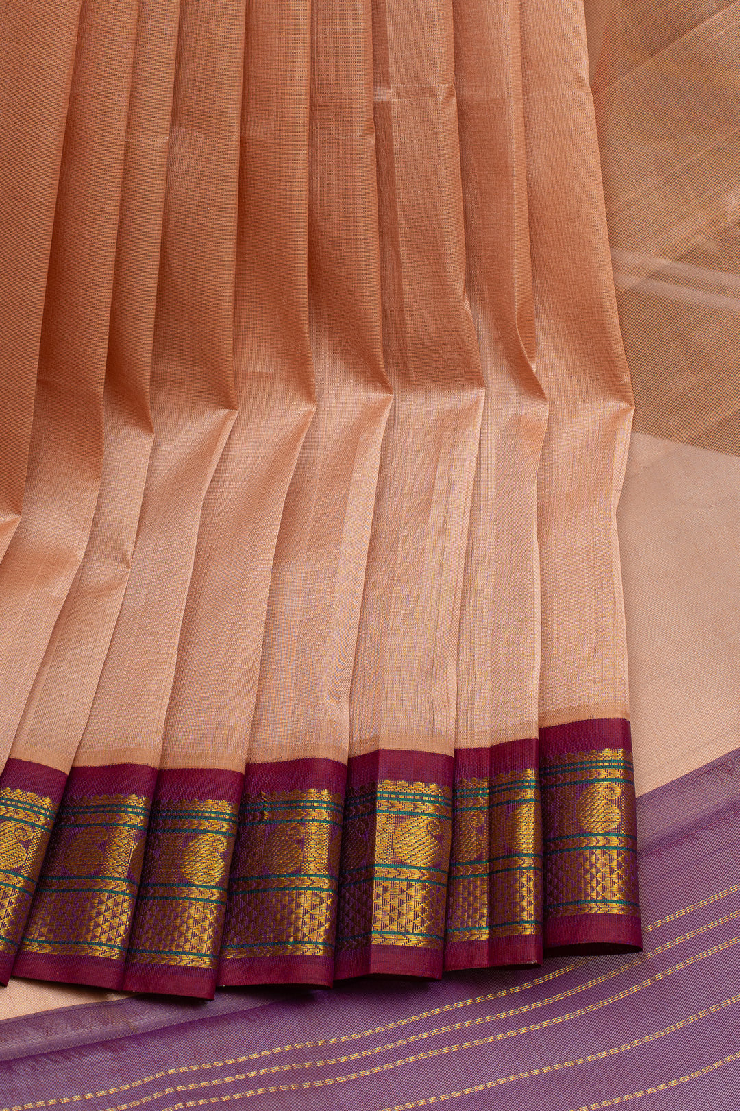 Biscuit beige  traditional pure silk cotton saree