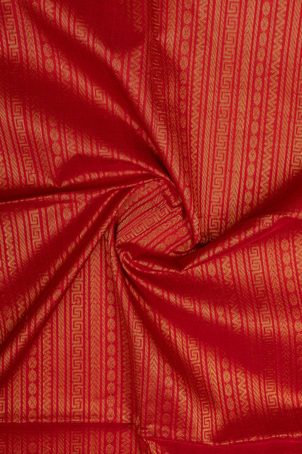 Red plus butta  pure silk cotton saree