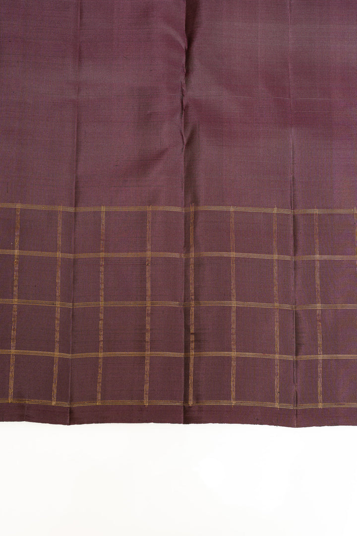 Rust orange Zari stripes pure Kanchipuram silk saree