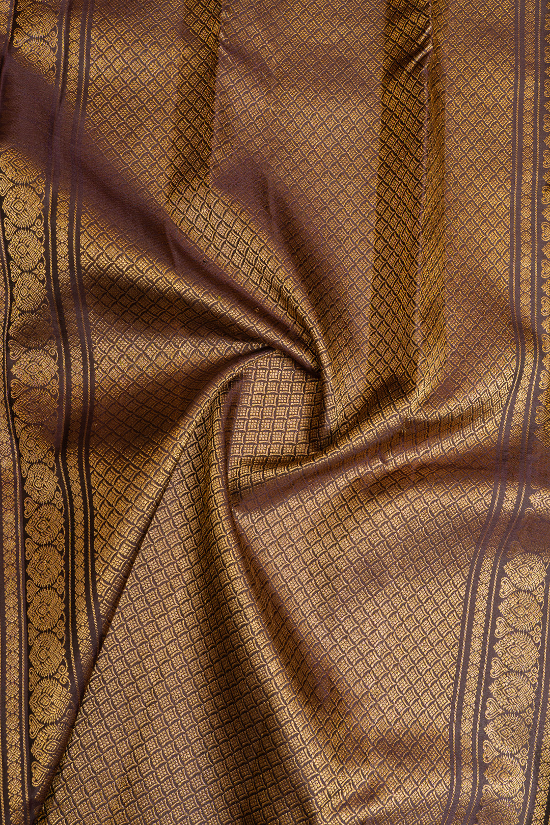 Peacock blue Zari checks pure Kanchipuram silk saree