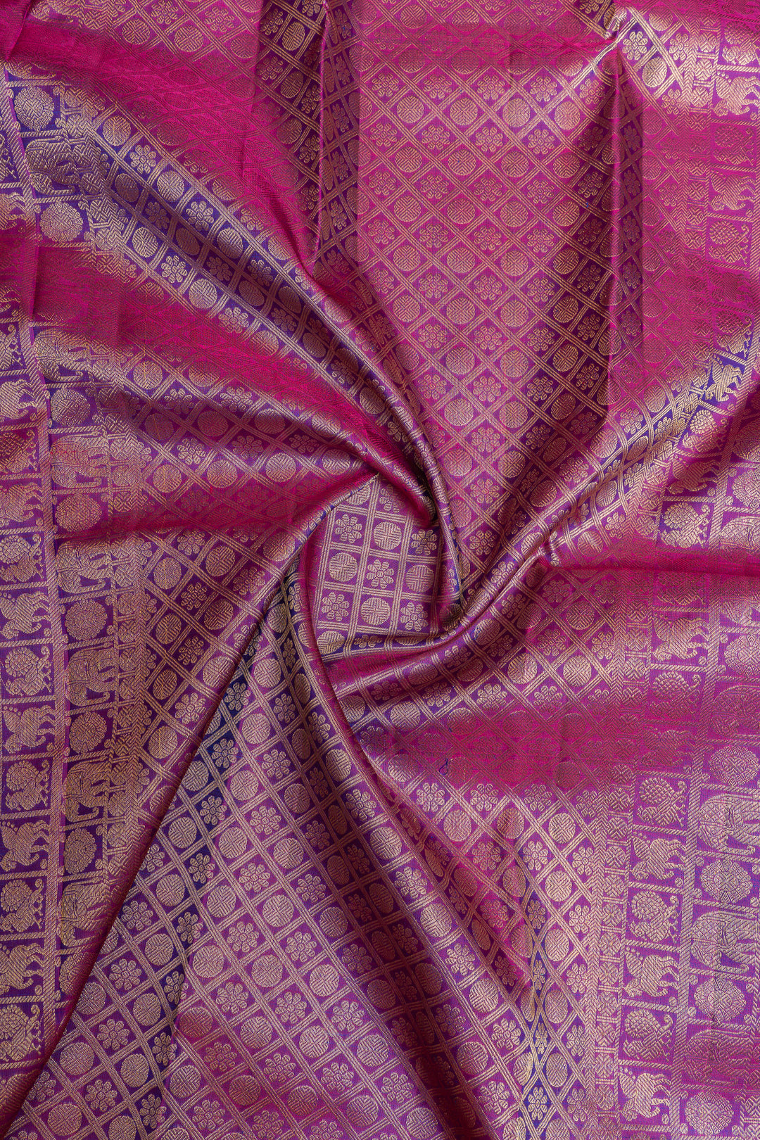 Purple small border pure Kanchipuram silk saree