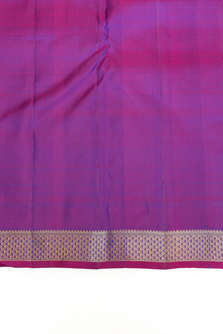 Purple small border pure Kanchipuram silk saree