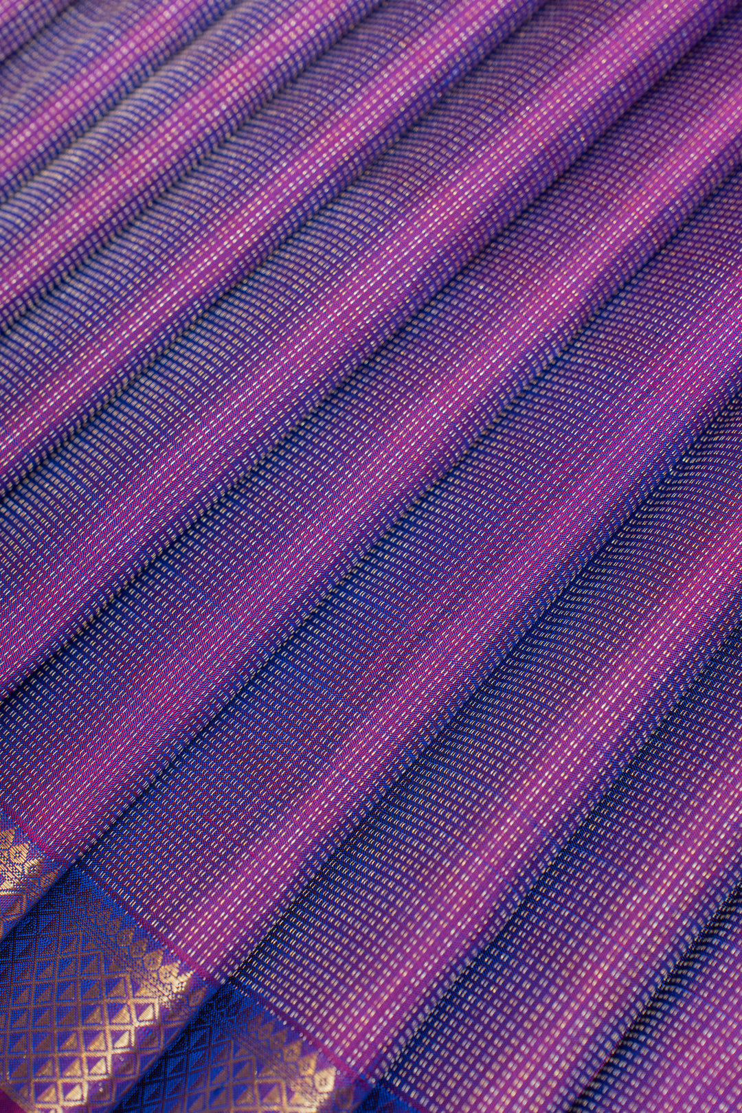 Purple small border pure Kanchipuram silk saree