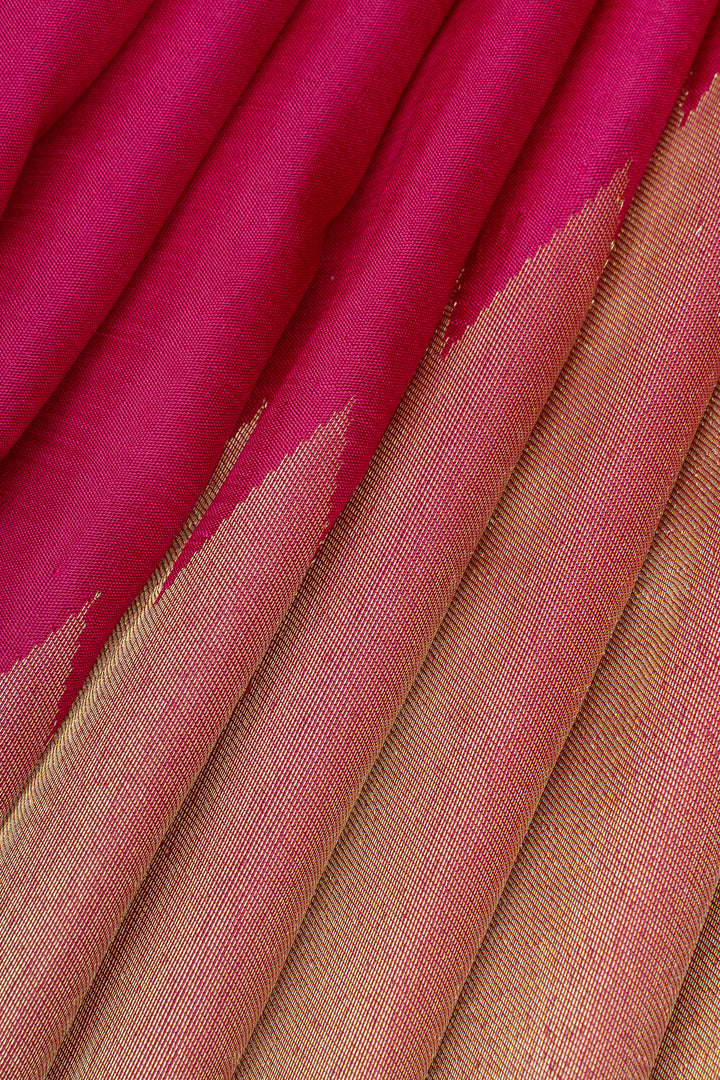 Reddish pink rising 8 Kol pure kanchipuram silk saree