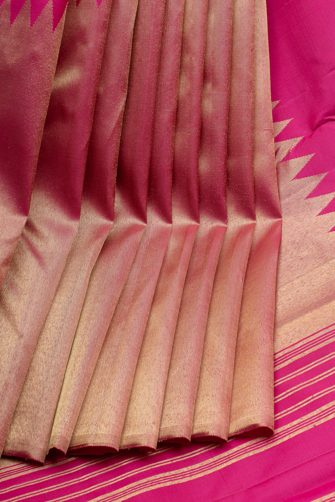 Reddish pink rising 8 Kol pure kanchipuram silk saree