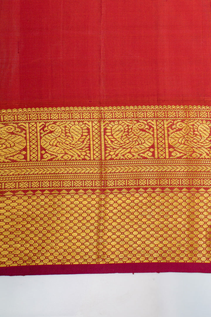 Parrot green Zari checks traditional pure kanchipuram silk saree