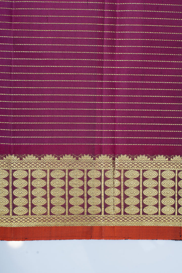 Dark blue zari checks pure kanchipuram silk saree