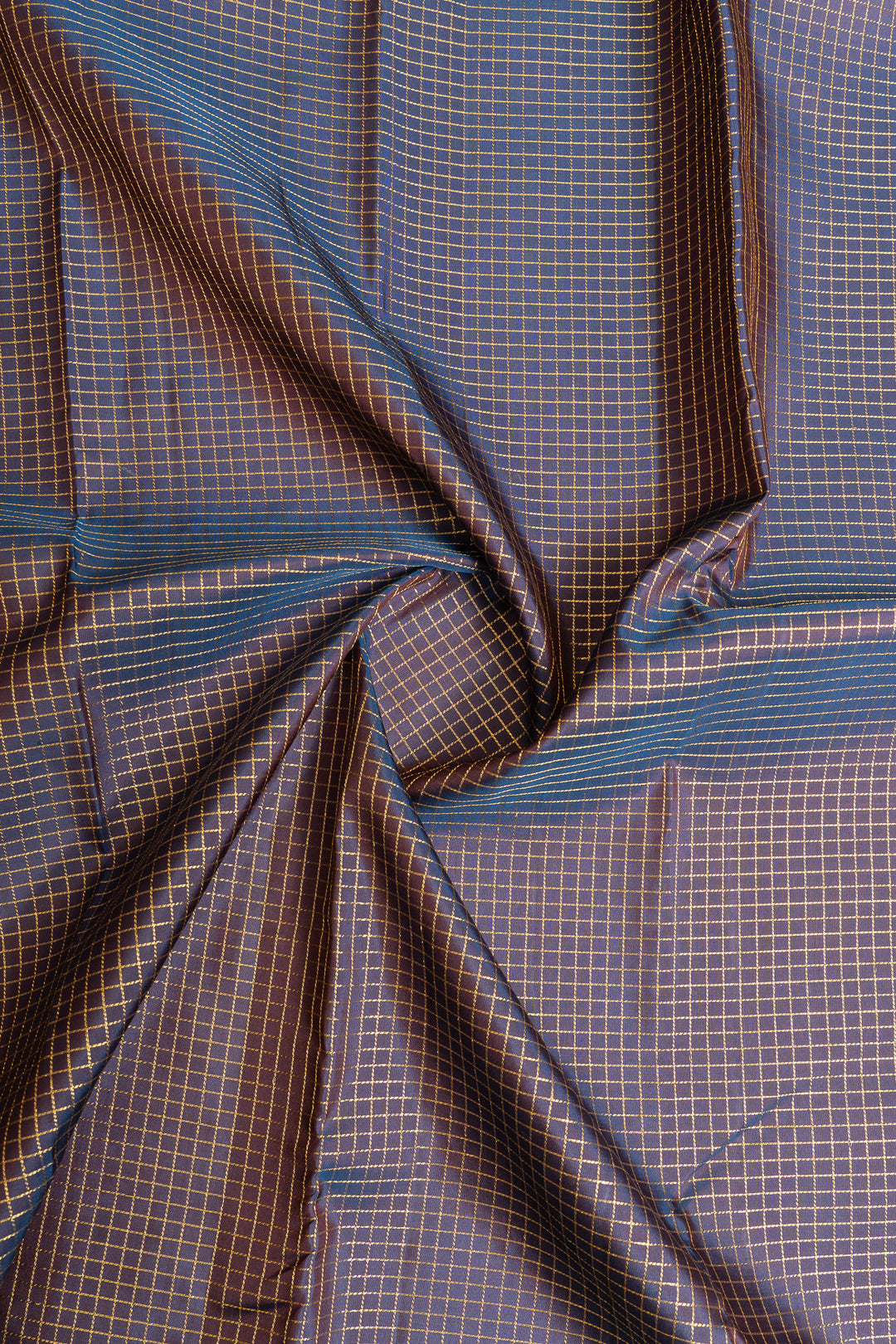 Bluish pink Zari checks pure Kanchipuram silk saree