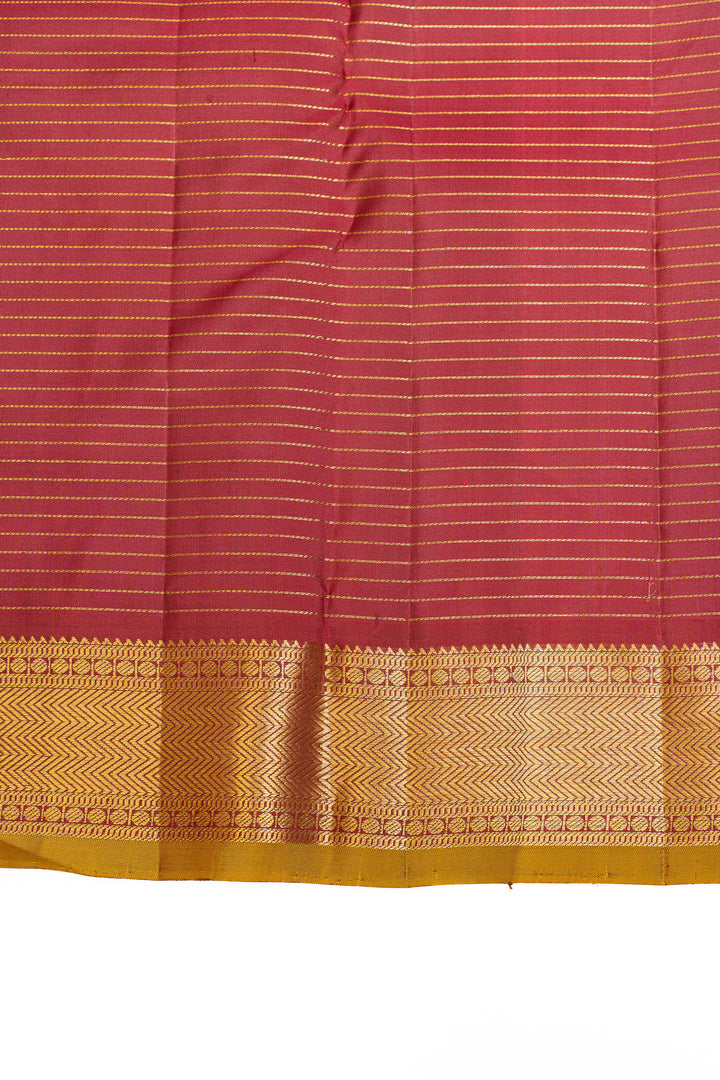 Bluish pink Zari checks pure Kanchipuram silk saree