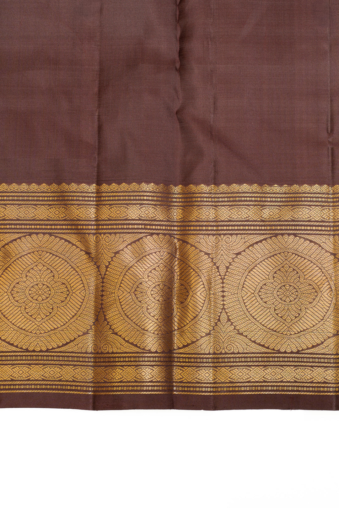 Rust orange Zari checks  pure Kanchipuram silk saree