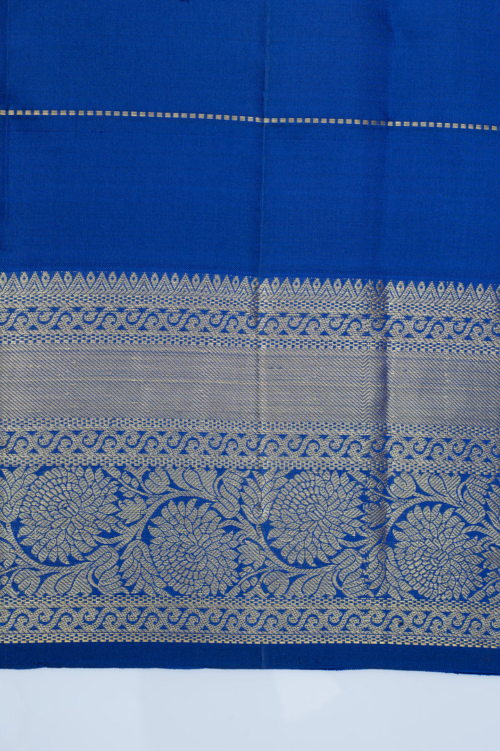 Blue iruthalaipakshi vintage Multi checks pure kanchipuram silk saree