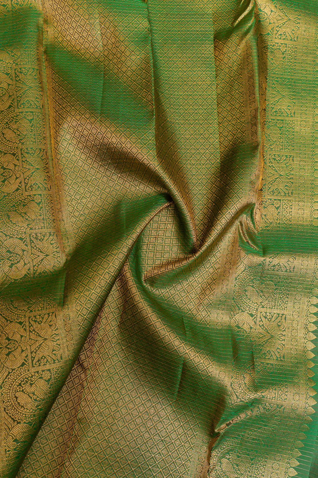 Purple and green traditional  pure Kanchipuram silk saree
