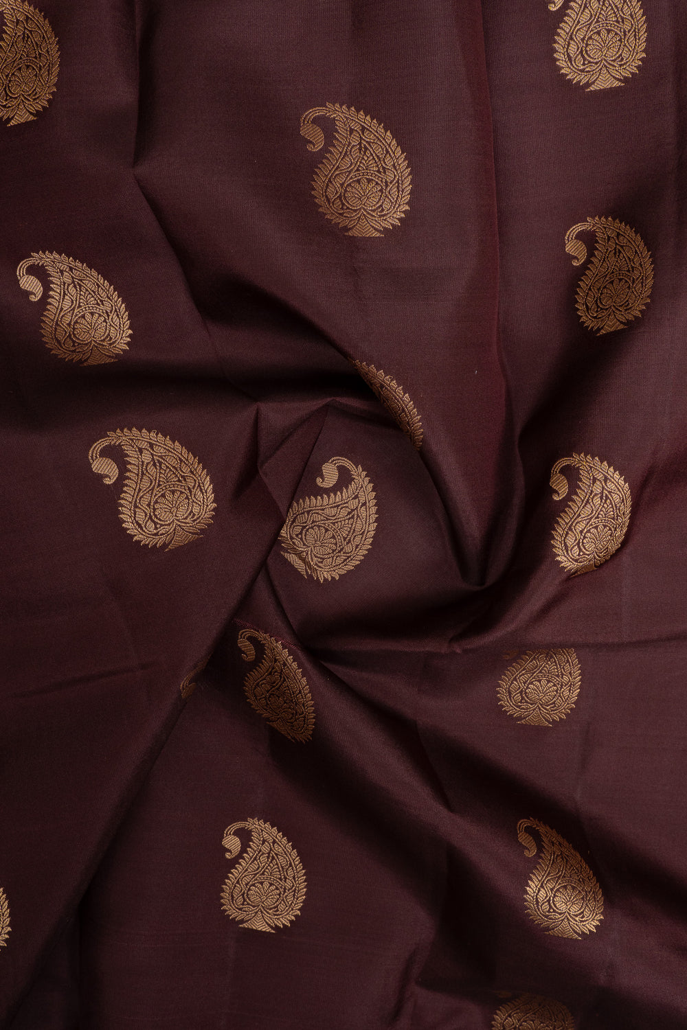 Coffe brown and blue pure kanchipuram silk saree