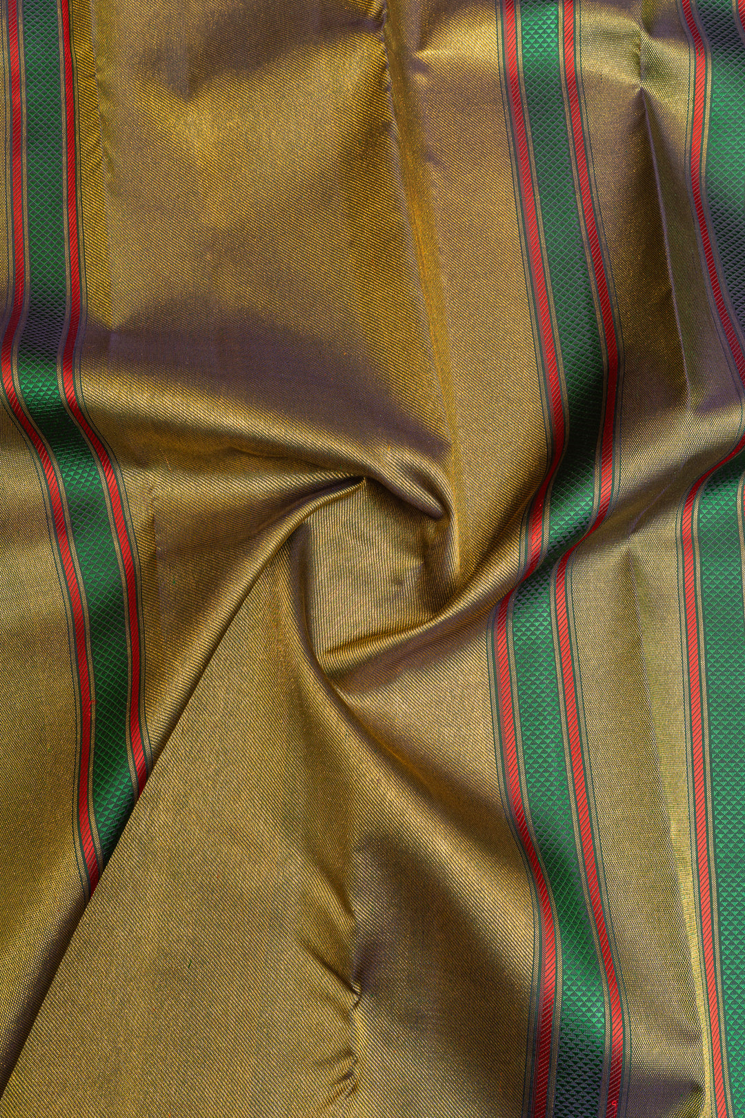Off white and green thread motifs  pure Kanchipuram silk saree