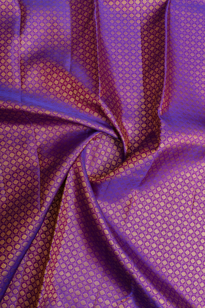 Purple brocade pure Kanchipuram silk saree
