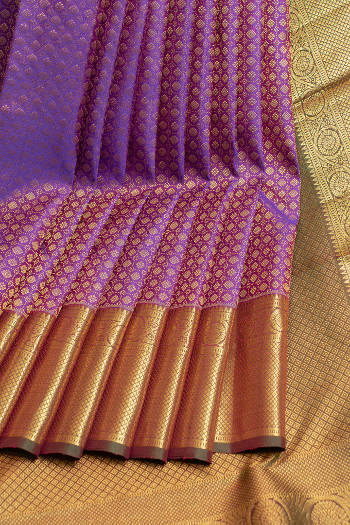 Purple brocade pure Kanchipuram silk saree