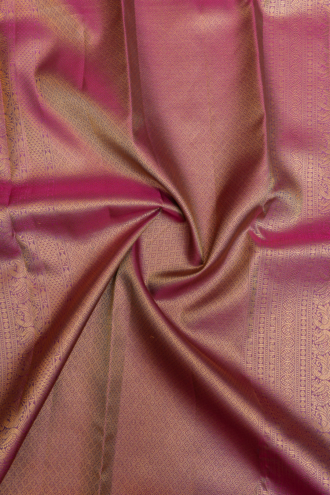 Purplish blue brocade pure Kanchipuram silk saree