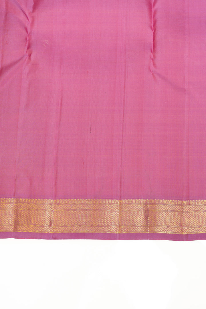Lotus pink Muthu Zari pure Kanchipuram silk saree
