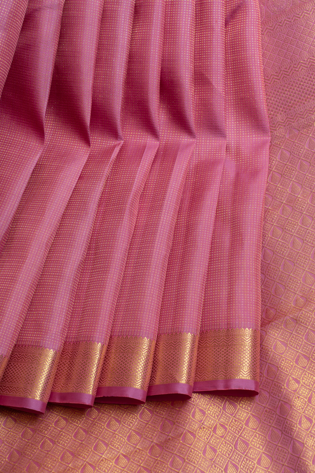 Lotus pink Muthu Zari pure Kanchipuram silk saree