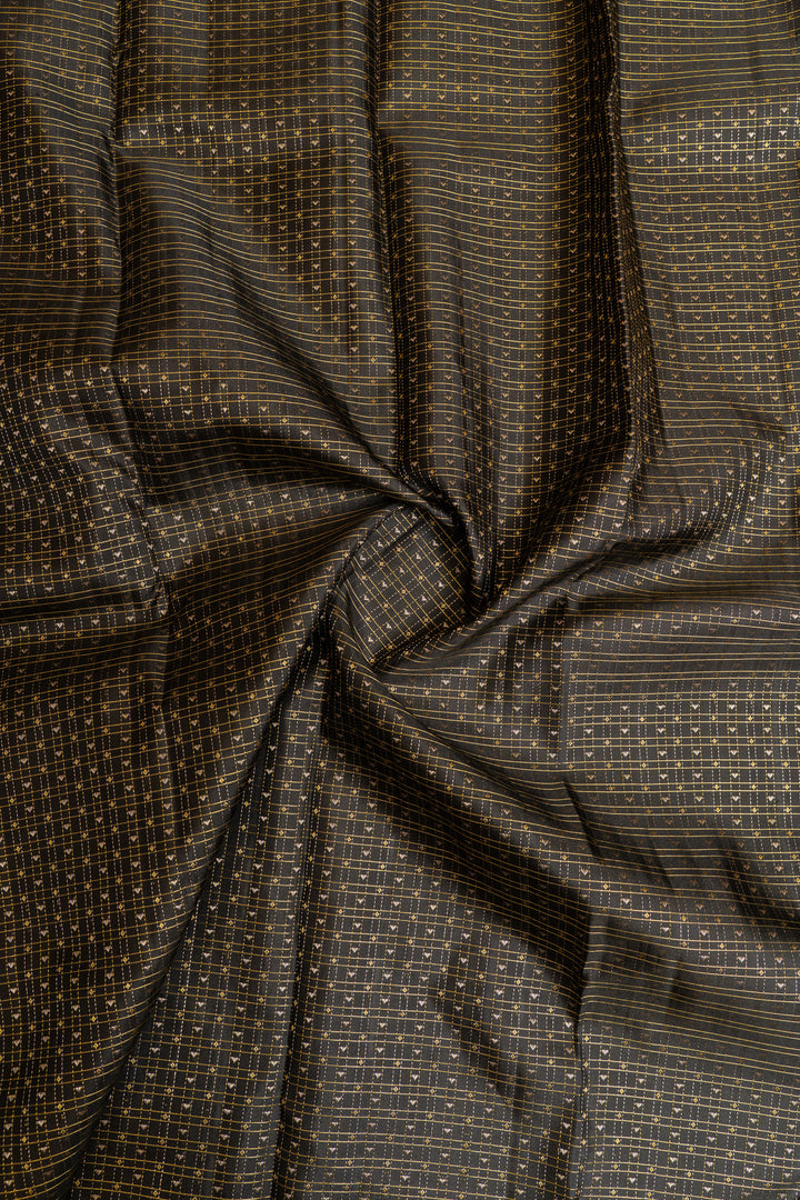 Black and green pure Kanchipuram silk saree