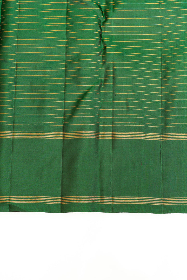 Black and green pure Kanchipuram silk saree