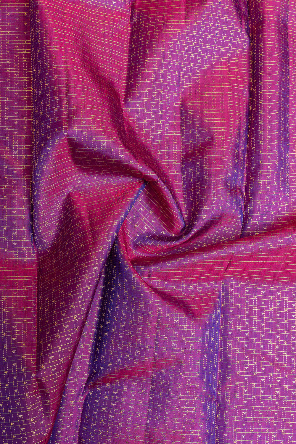 Purple and peacock blue pure Kanchipuram silk saree