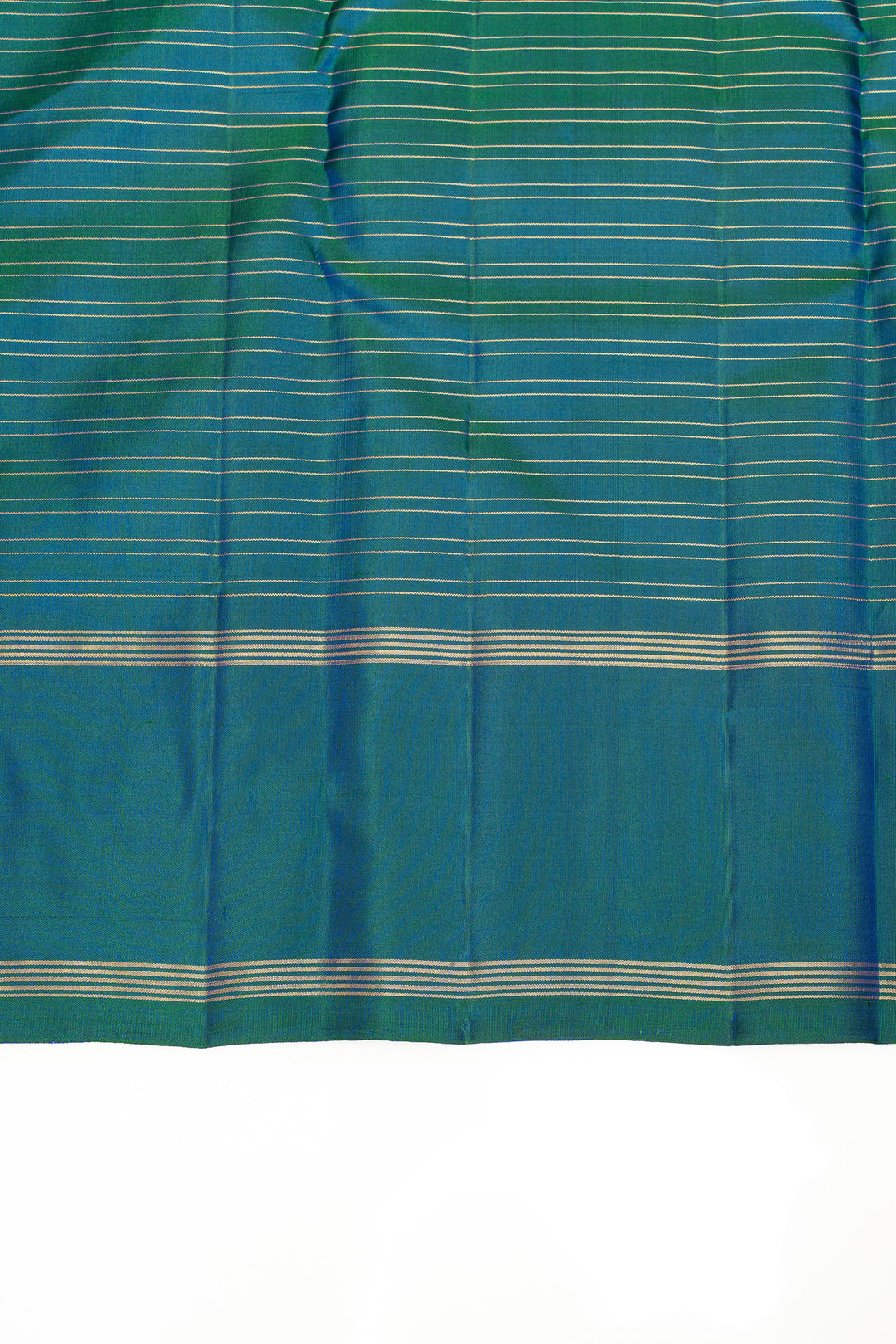 Purple and peacock blue pure Kanchipuram silk saree