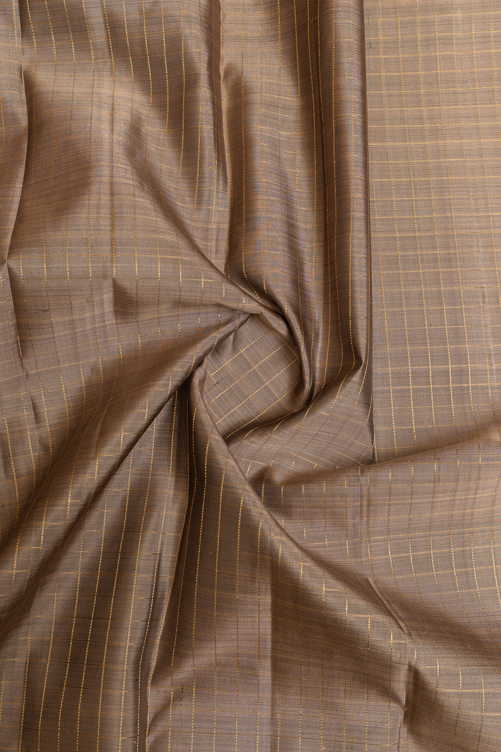 Grey and purple rettai pettu pure Kanchipuram silk saree