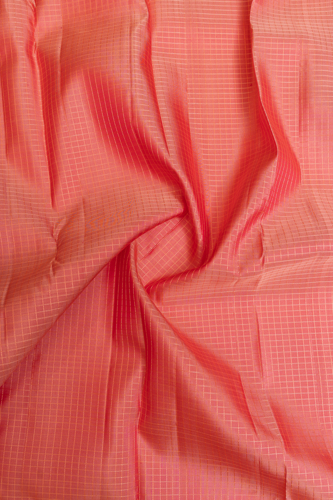 Rose pink Zari checks pure Kanchipuram silk saree