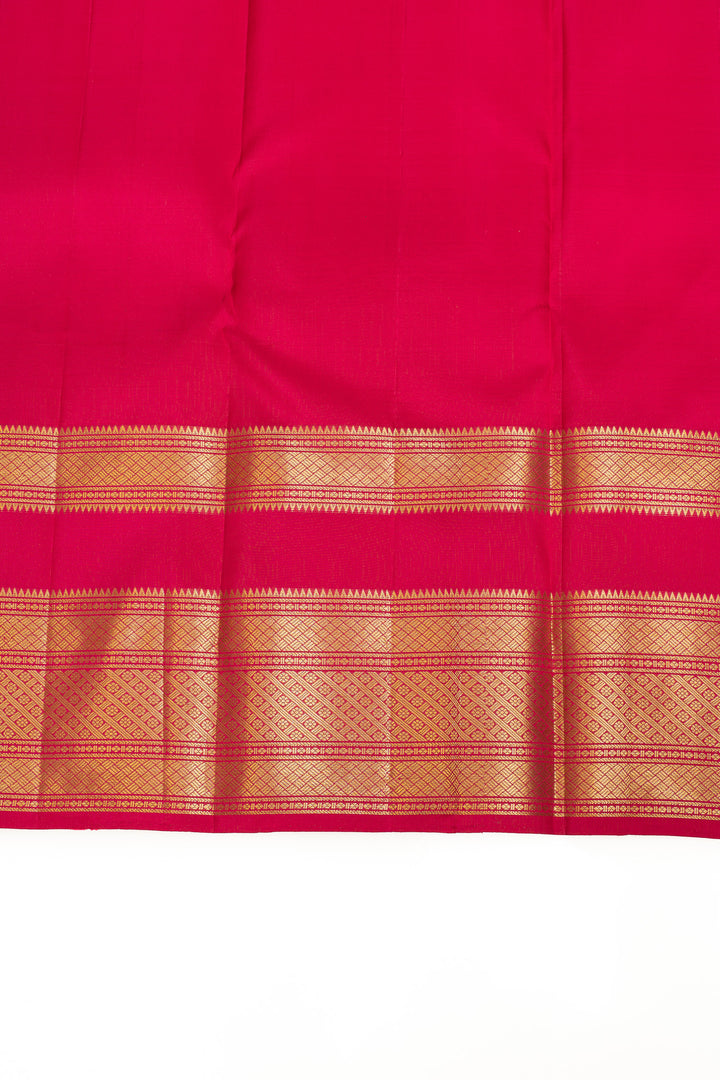 Rose pink Zari checks pure Kanchipuram silk saree