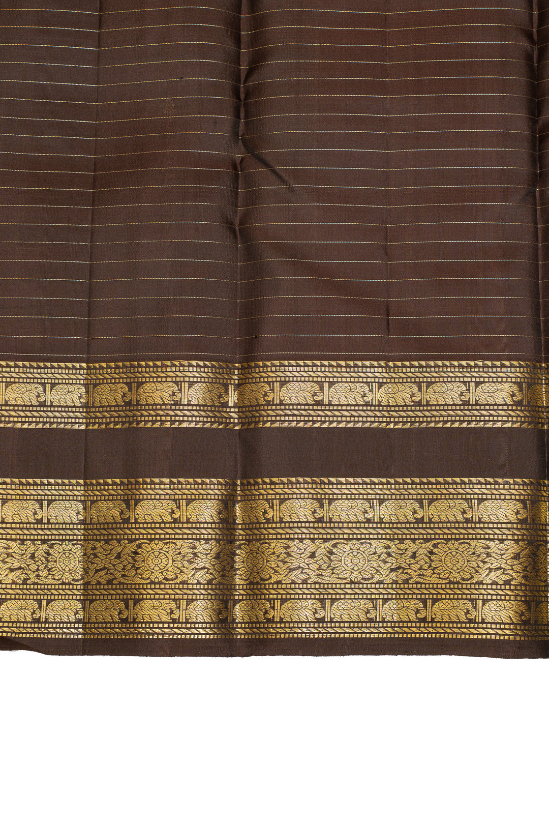 Maroon and brown pure Kanchipuram silk saree