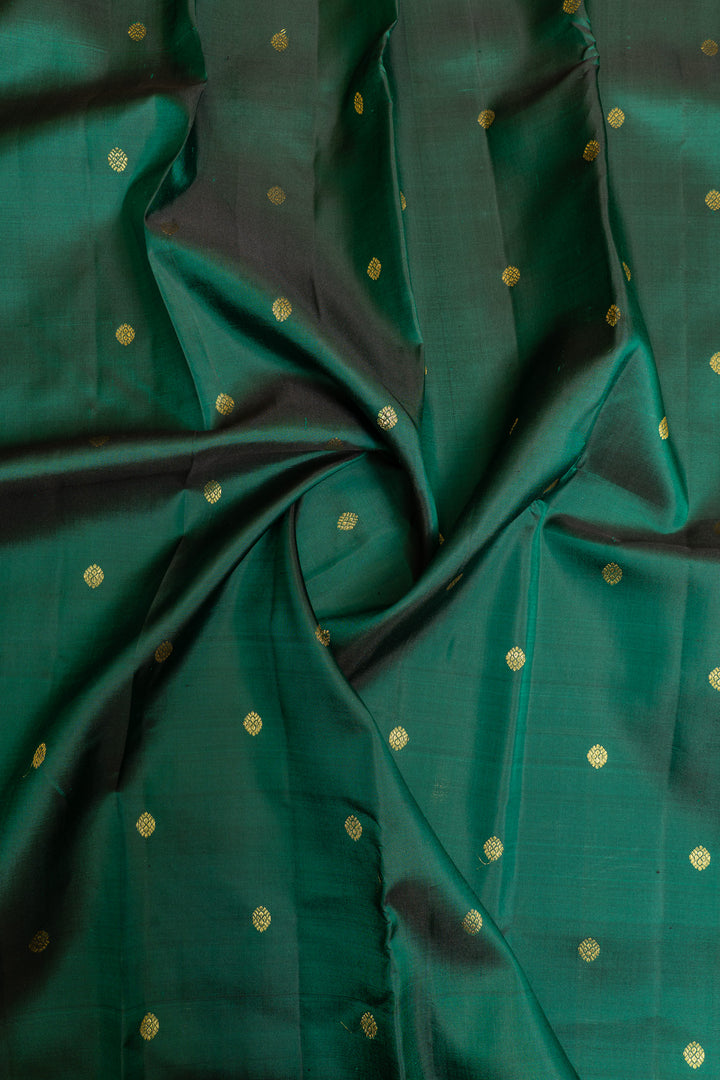 Emerald green traditional pure Kanchipuram silk saree