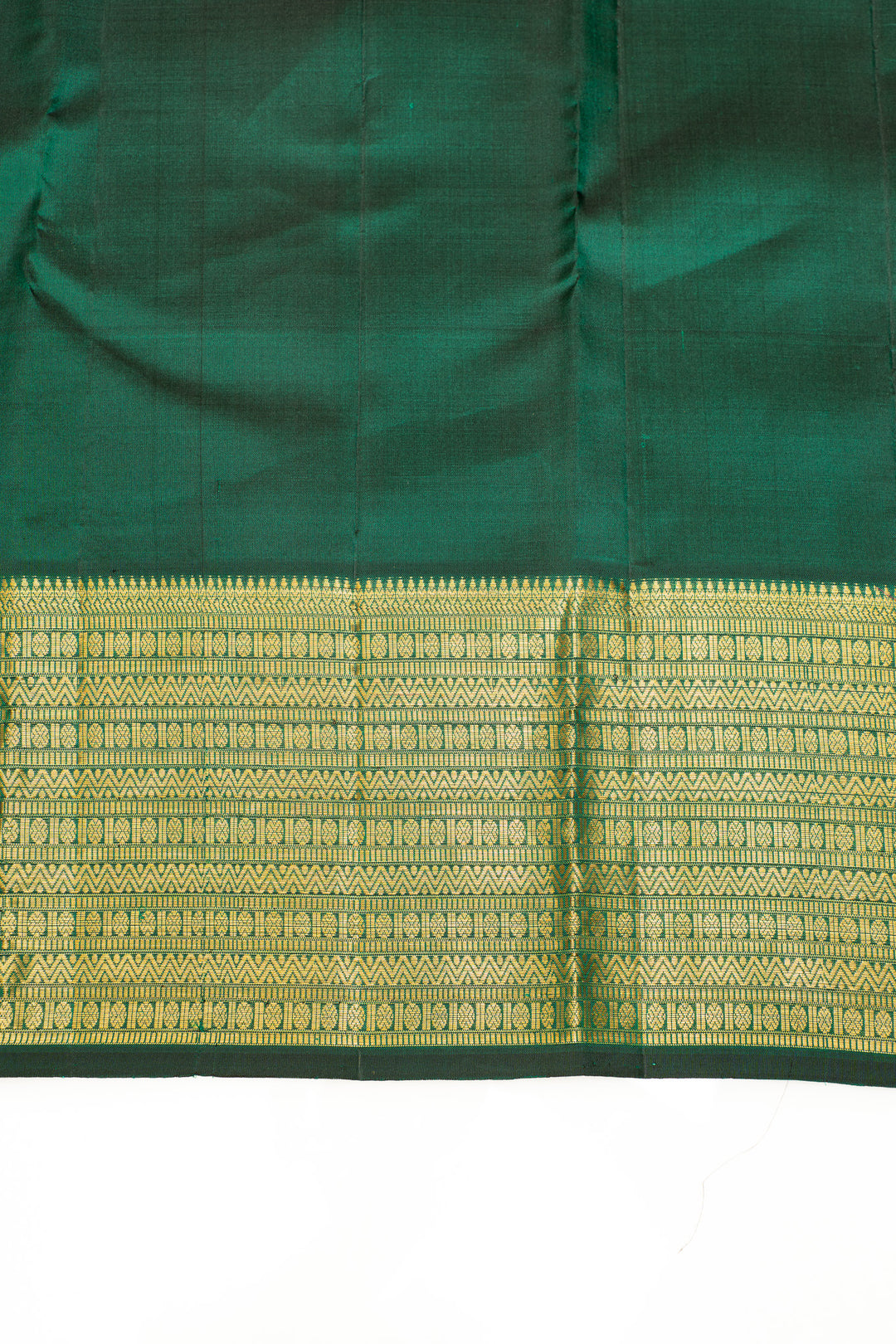 Emerald green traditional pure Kanchipuram silk saree