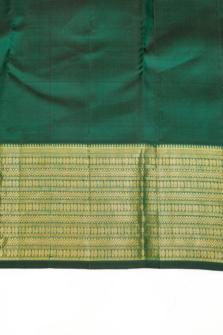 Emerald green traditional pure Kanchipuram silk saree