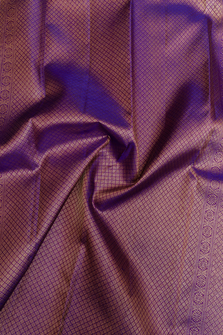 Purple buttis traditional pure Kanchipuram silk saree