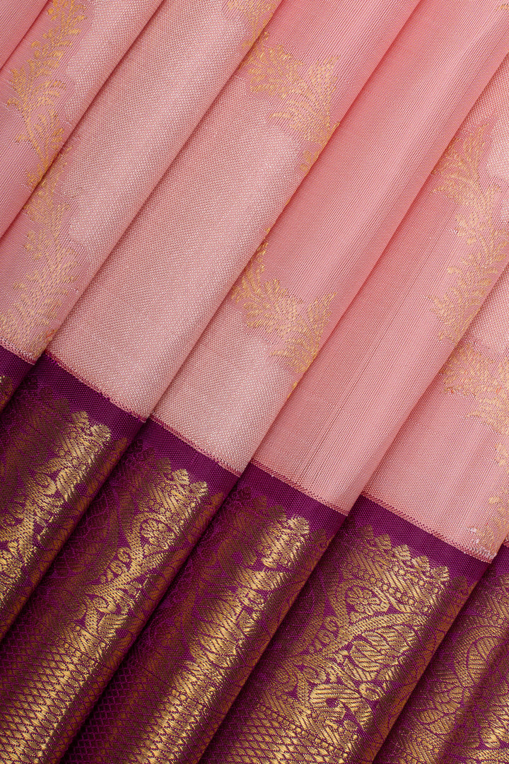 Pink rangkat pure kanchipuram silk saree