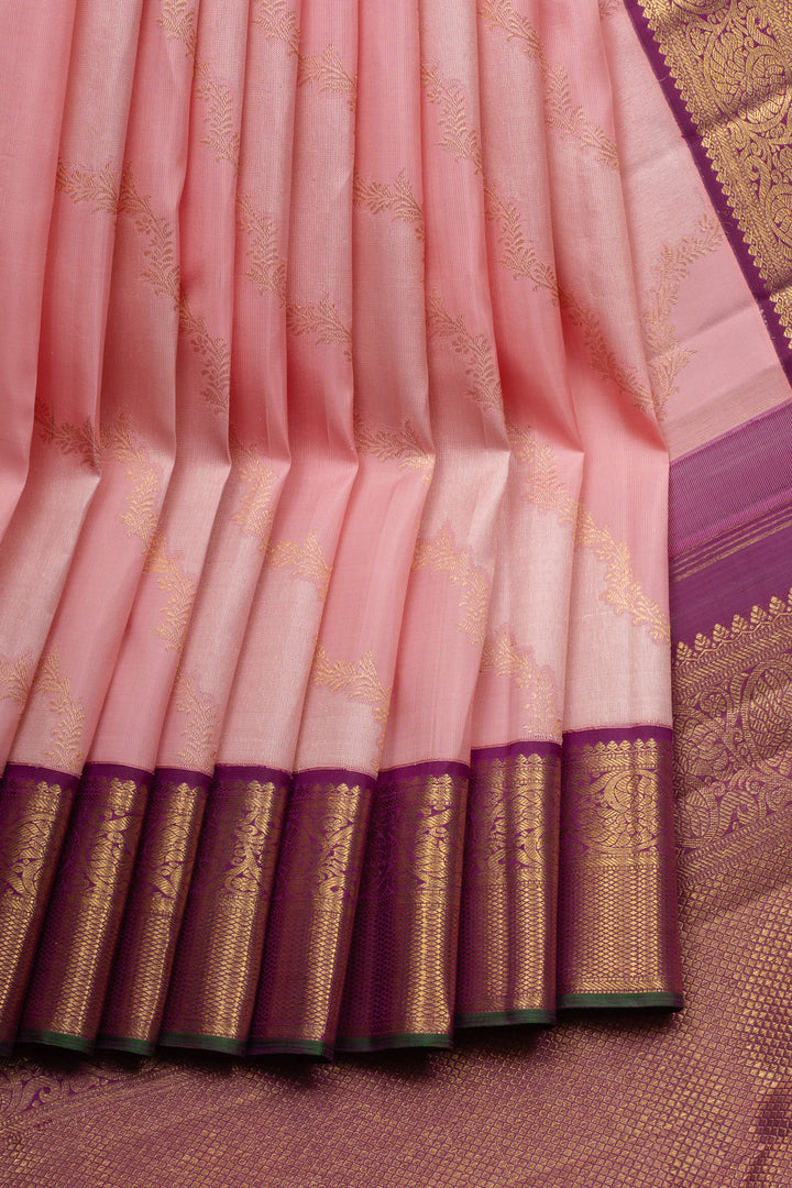 Pink rangkat pure kanchipuram silk saree