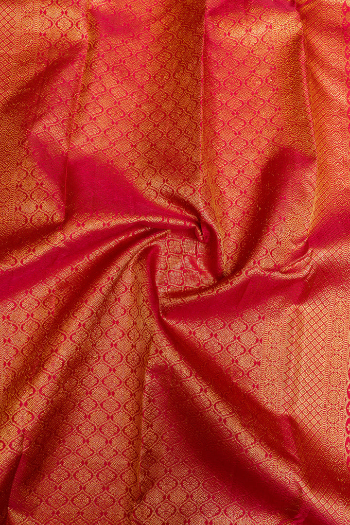 Red Muthu Zari pure Kanchipuram silk saree