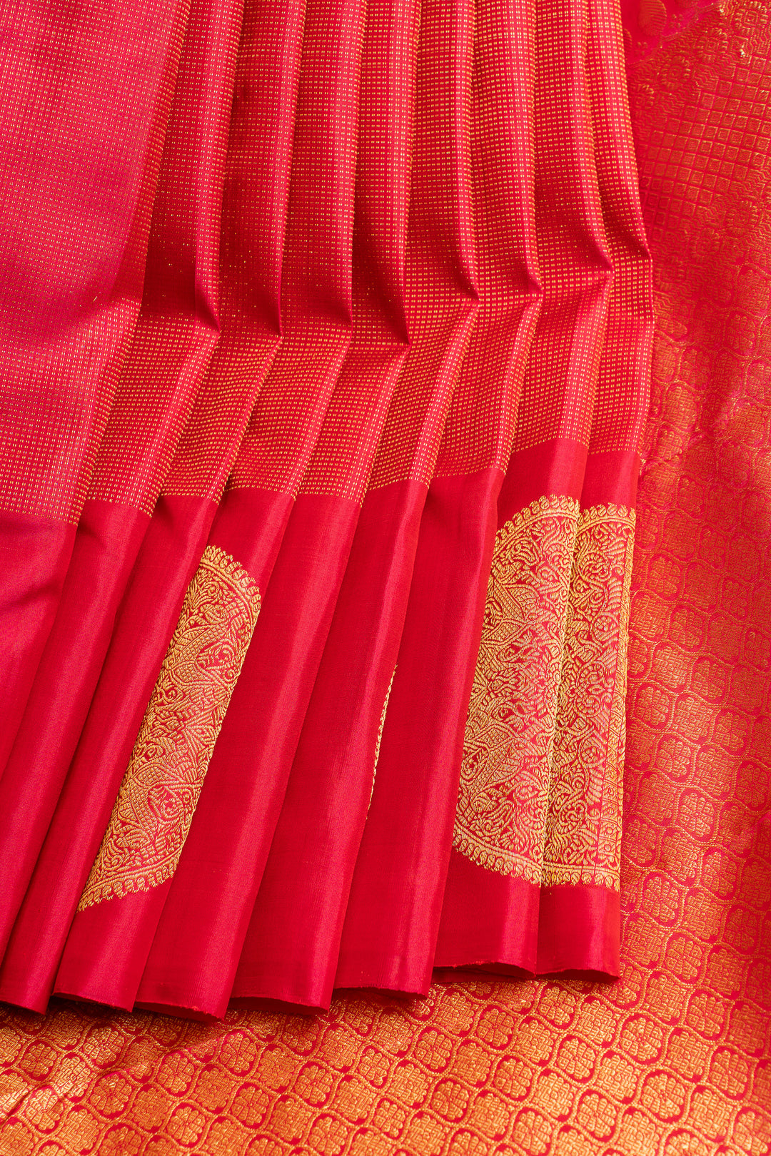 Red Muthu Zari pure Kanchipuram silk saree