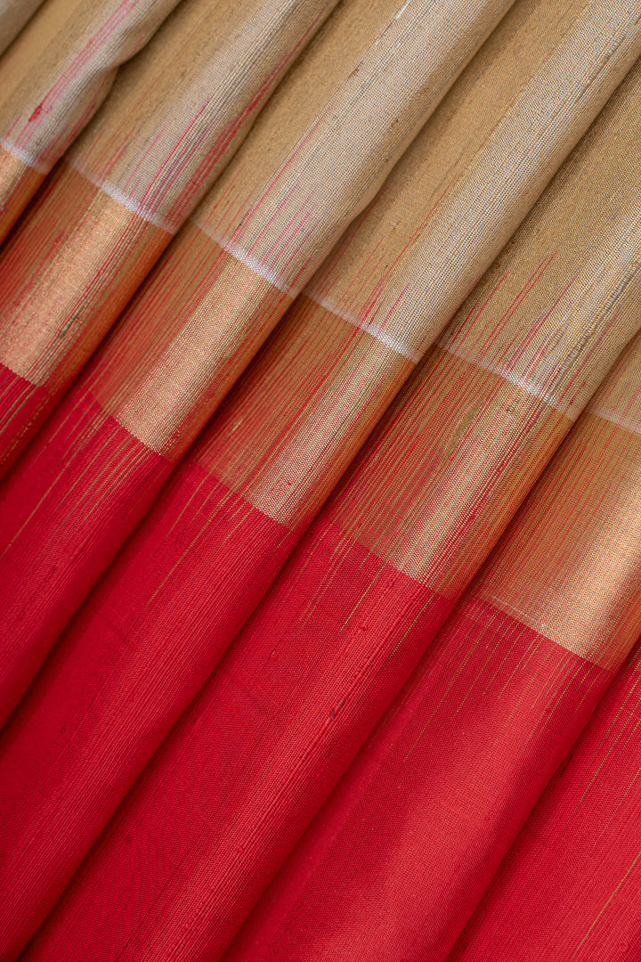 Beige dupian soft silk saree