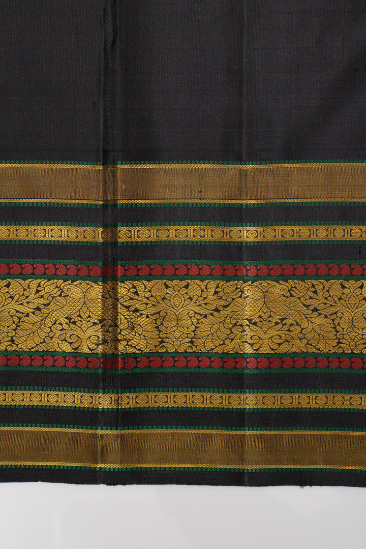 Teal Blue checks pure kanchipuram silk saree